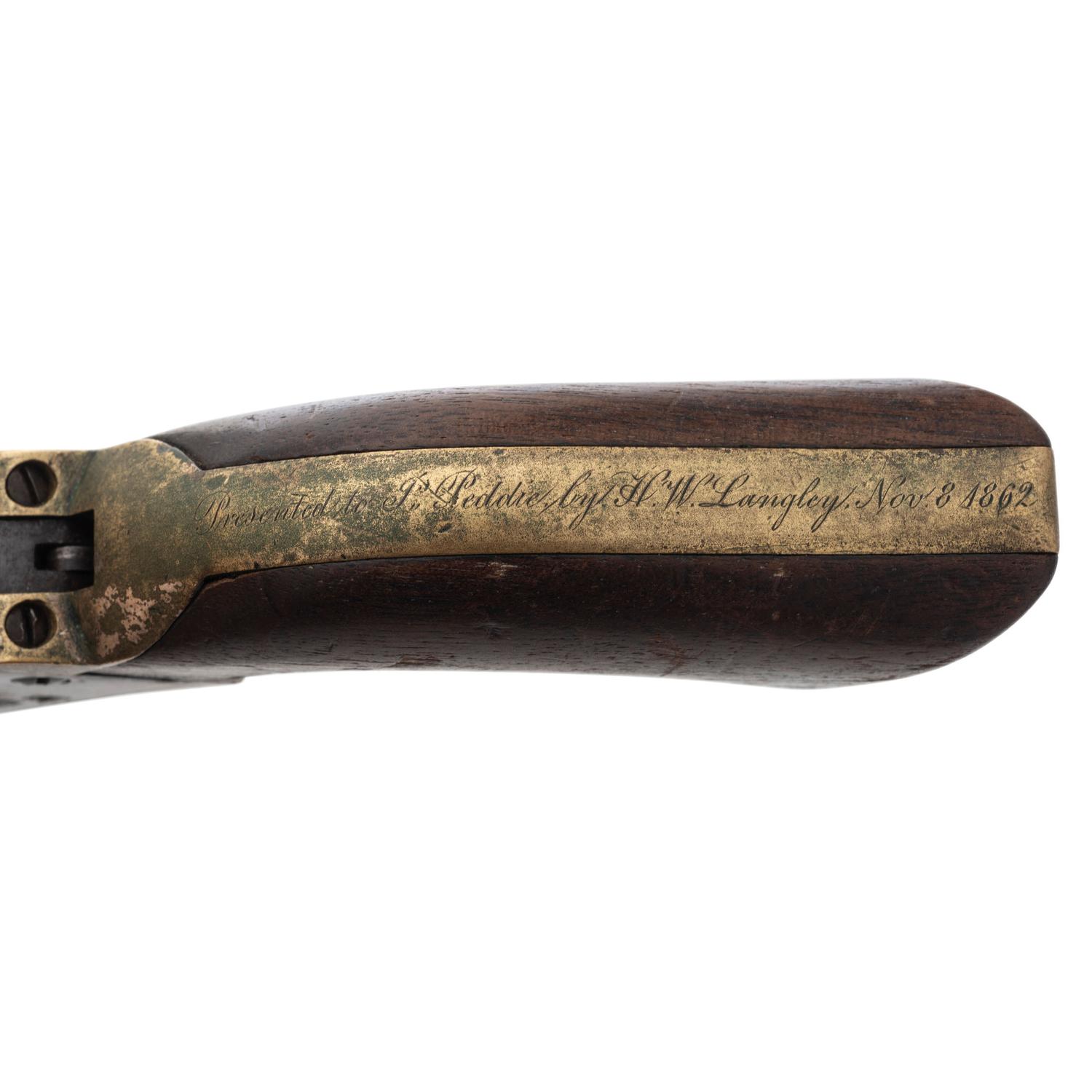 Colt Model 1849 Pocket Revolver Presented to Private John Peddie Wounded at Cold Harbor