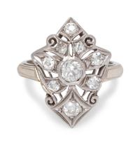 A White Gold and Diamond Ring,