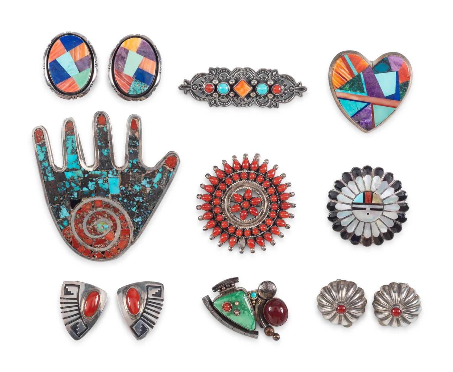 Collection of Navajo, Zuni, and Pueblo Jewelry