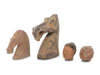 Four Chinese Pottery Heads