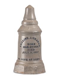 A Cobalt Decorated Stoneware Grave Marker