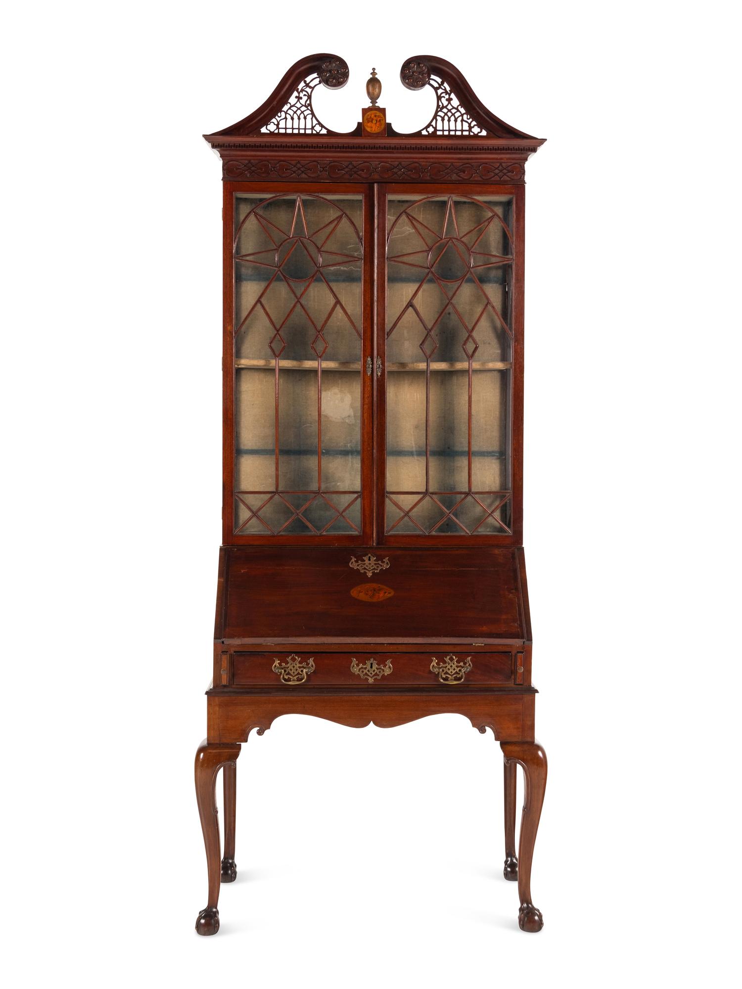A George III Mahogany Bureau Bookcase