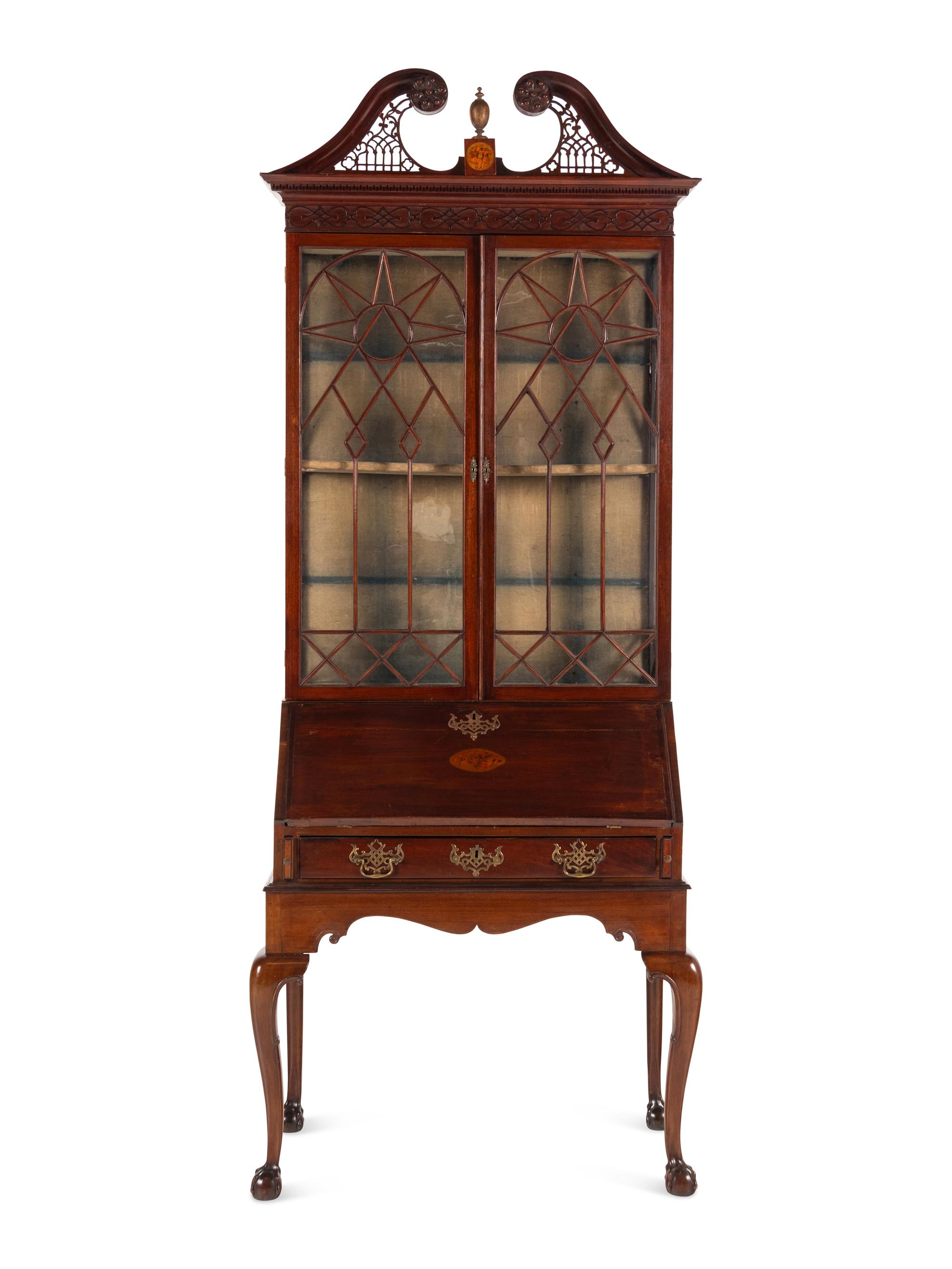 A George III Mahogany Bureau Bookcase