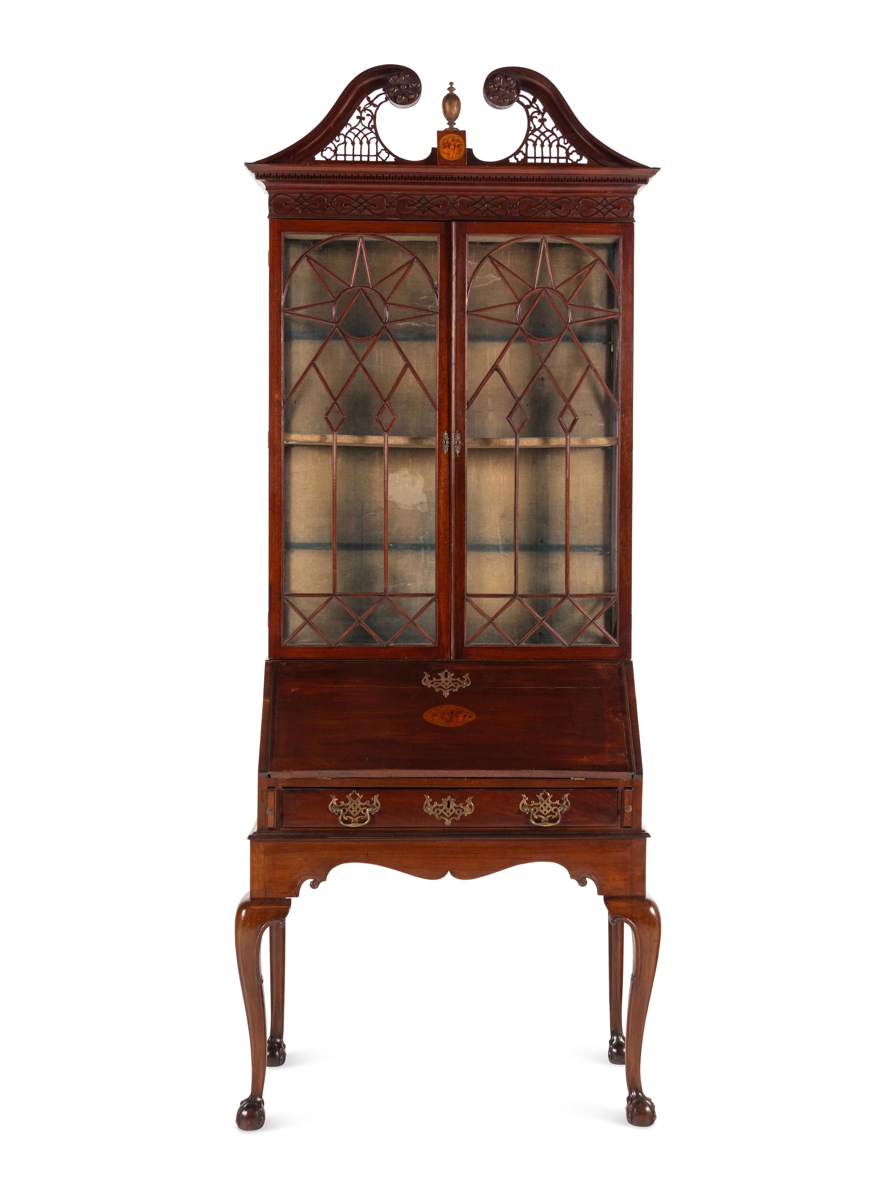 A George III Mahogany Bureau Bookcase