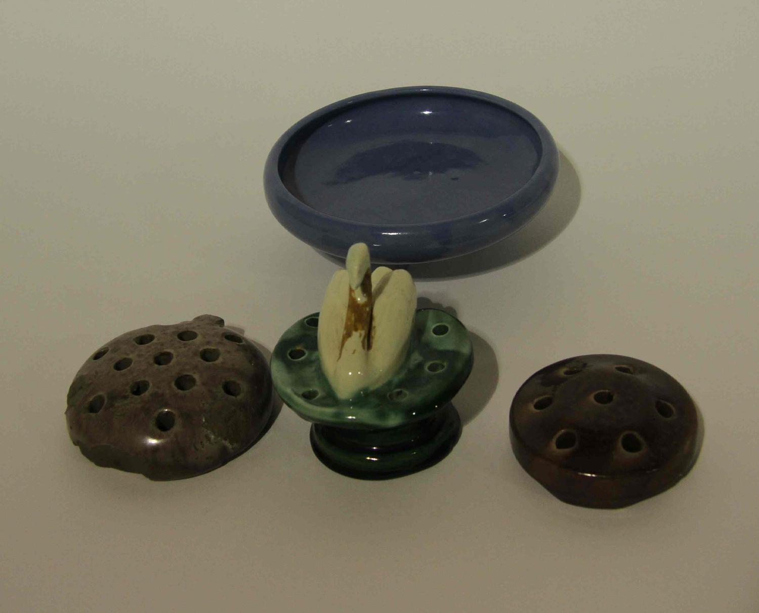 A Group of Six Early Haeger Pottery Flower Frogs Diameter of bowl 6 1/2 inches.