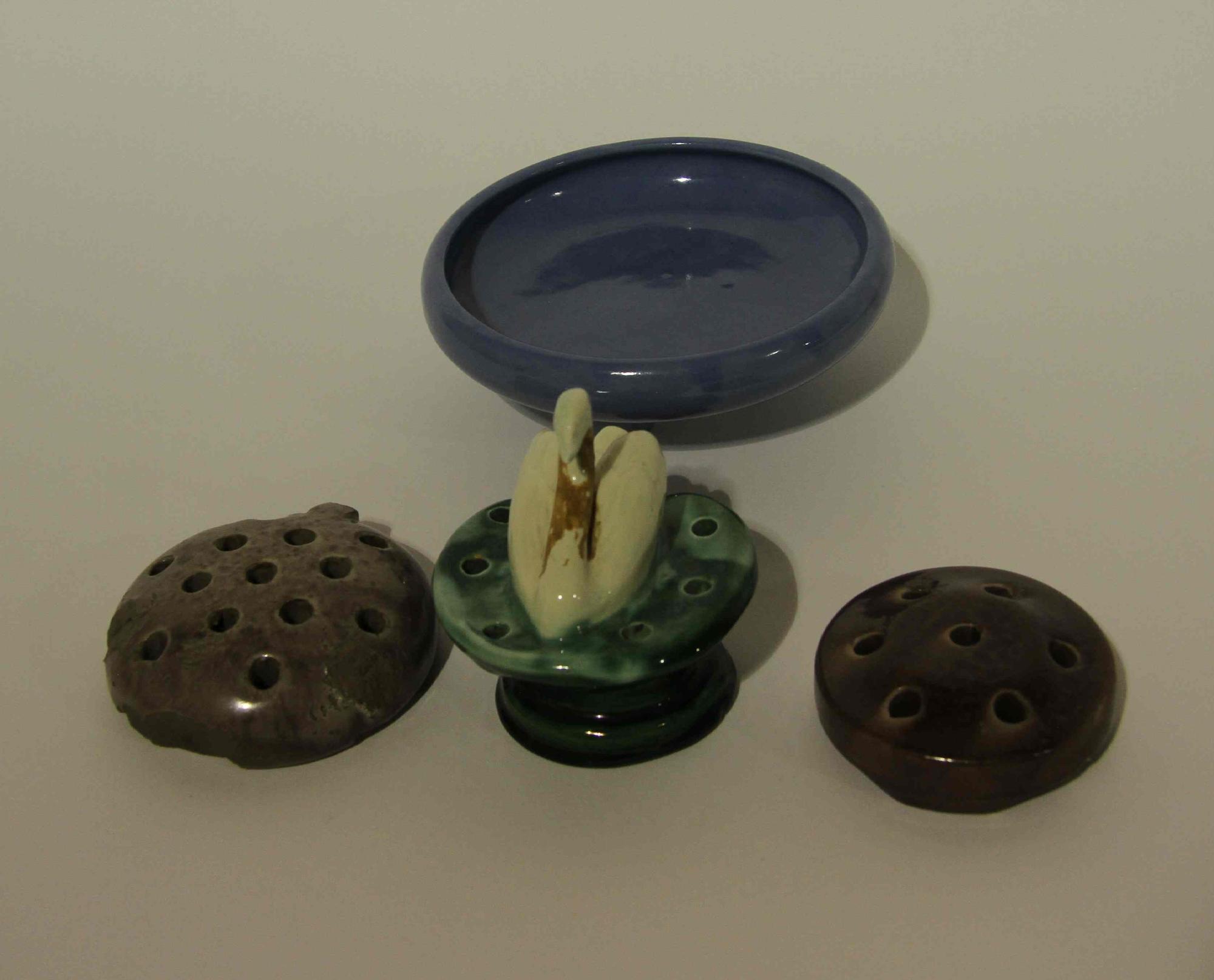 A Group of Six Early Haeger Pottery Flower Frogs Diameter of bowl 6 1/2 inches.