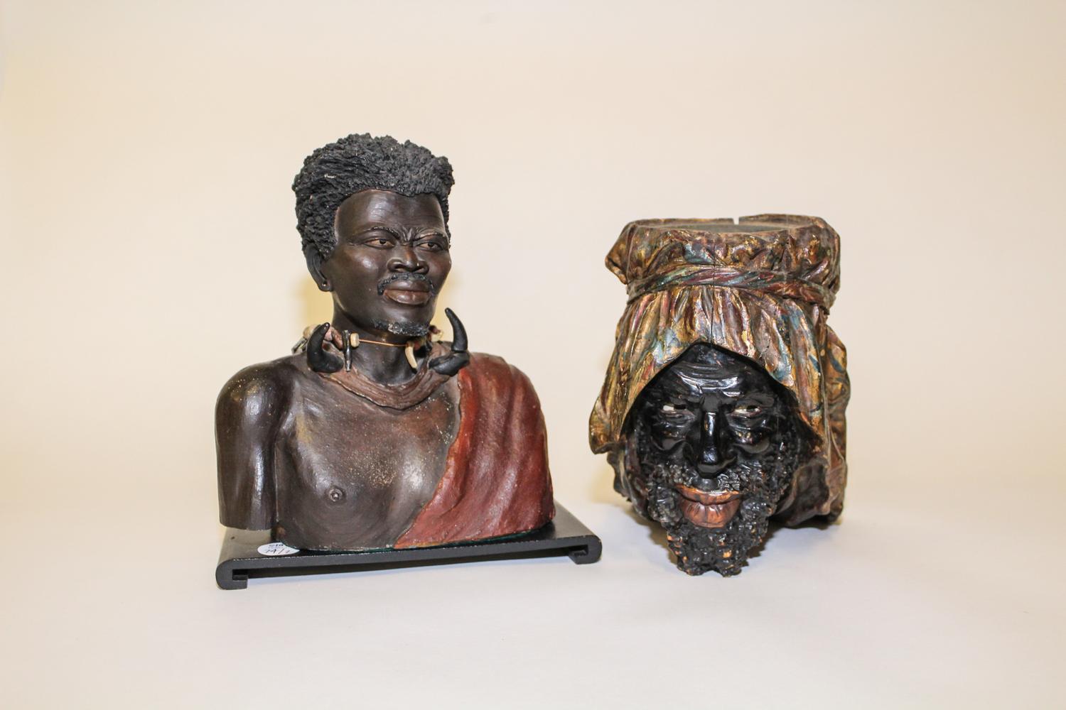 Two Decorative Articles Depicting Moorish Figures. Height of first 8 inches.