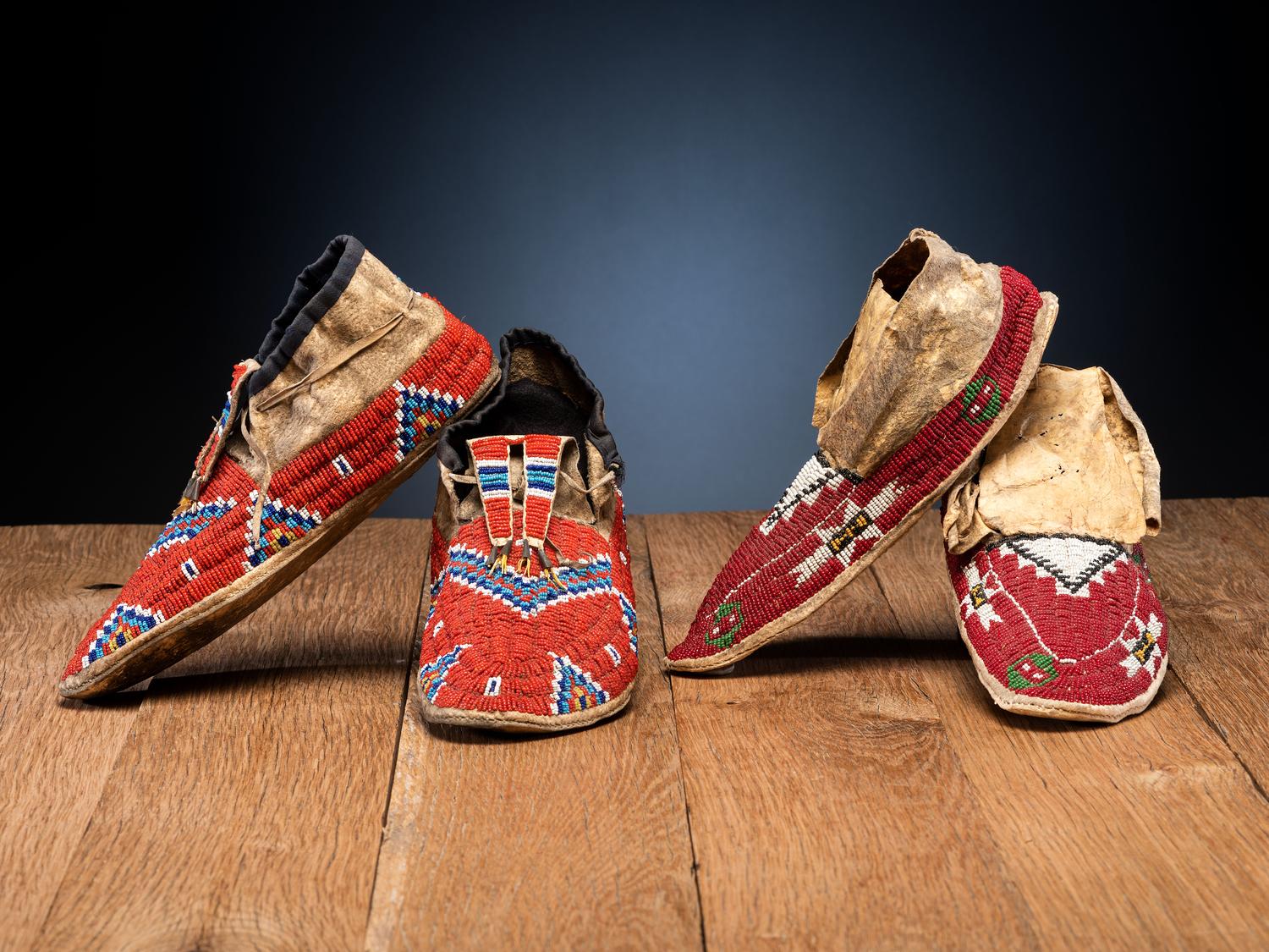 Sioux Beaded Hide Moccasins