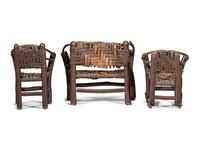 A Set of Three Pieces of Miniature Bentwood Splint Seat Seating Furniture