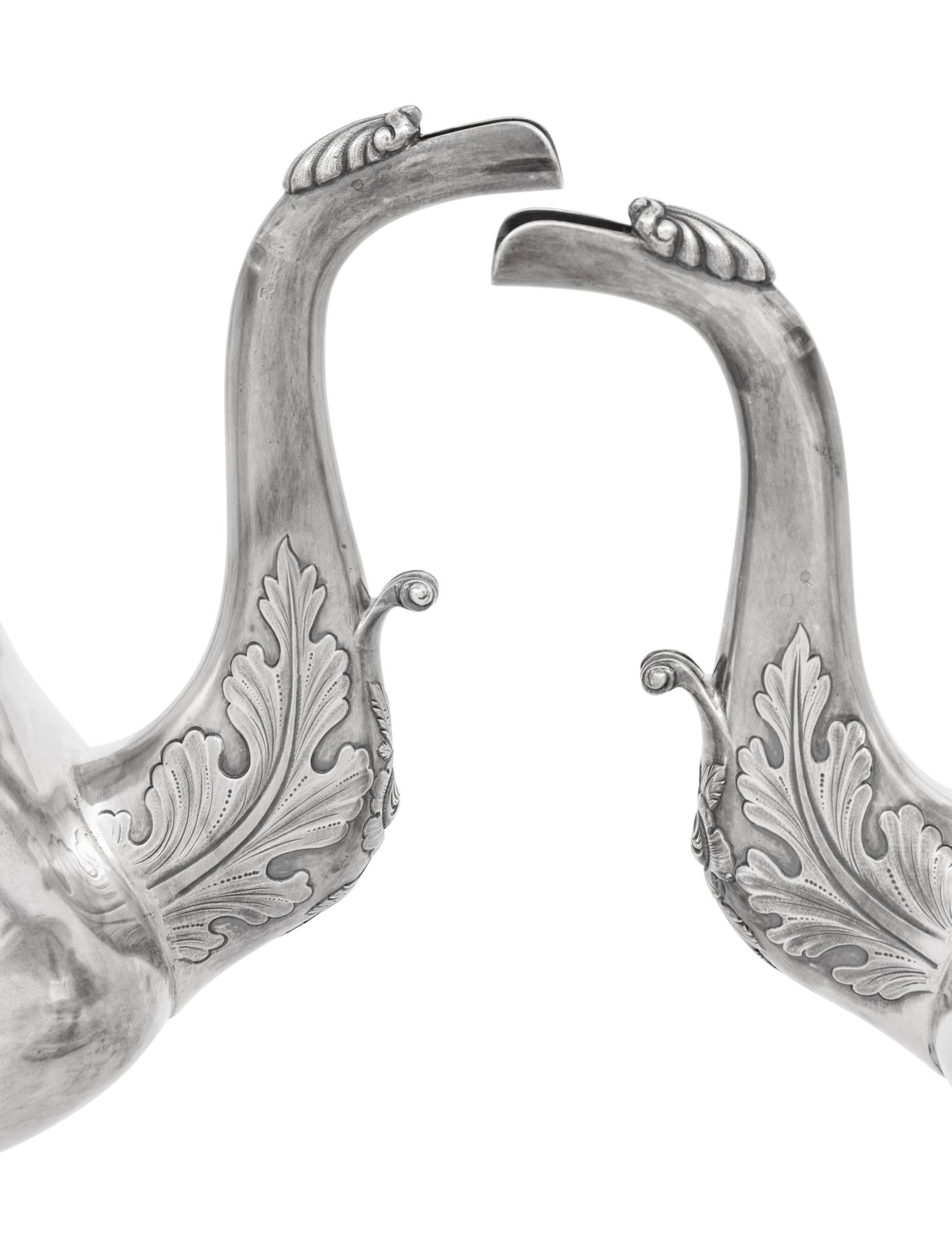 Two American Silver Coffee Pots