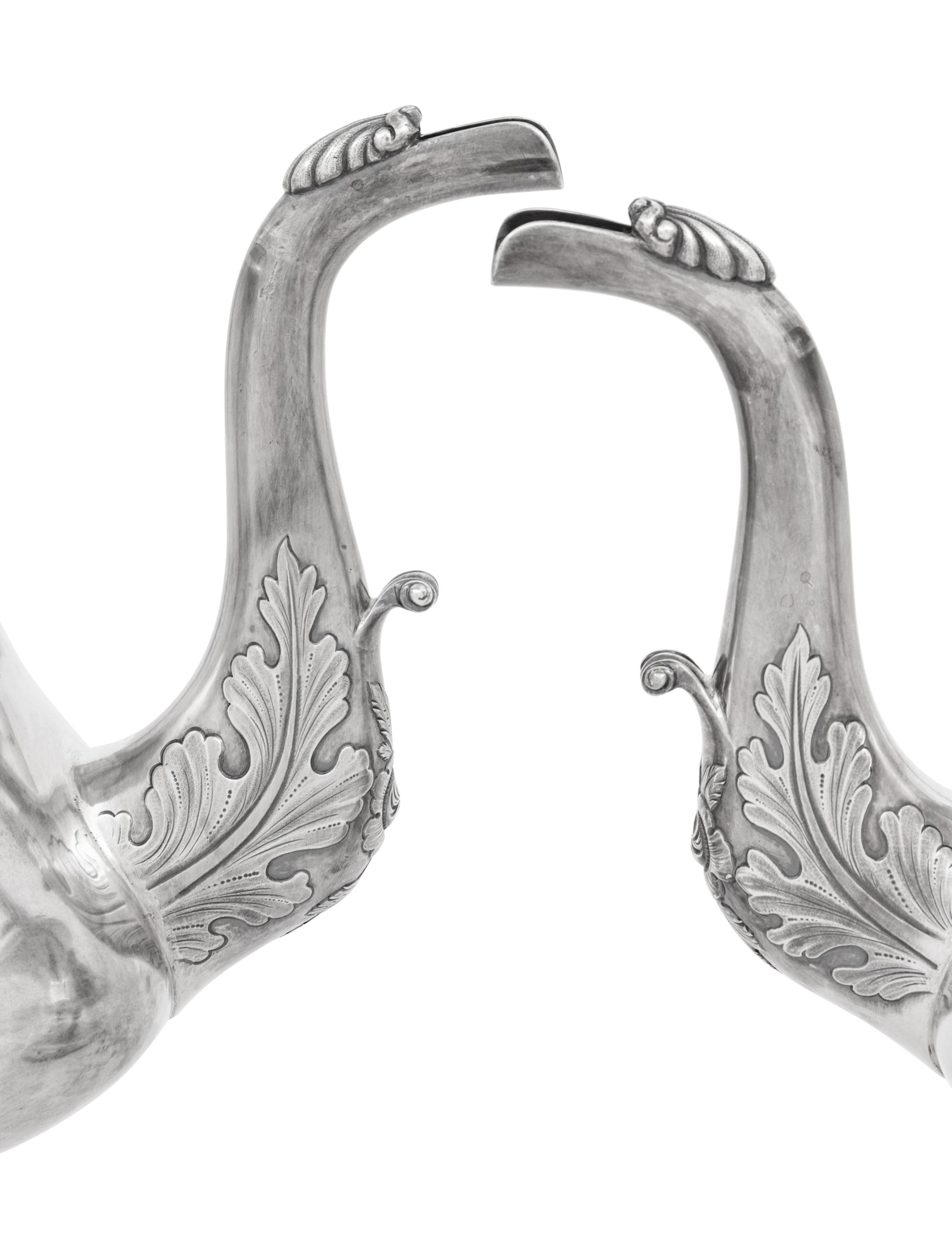 Two American Silver Coffee Pots