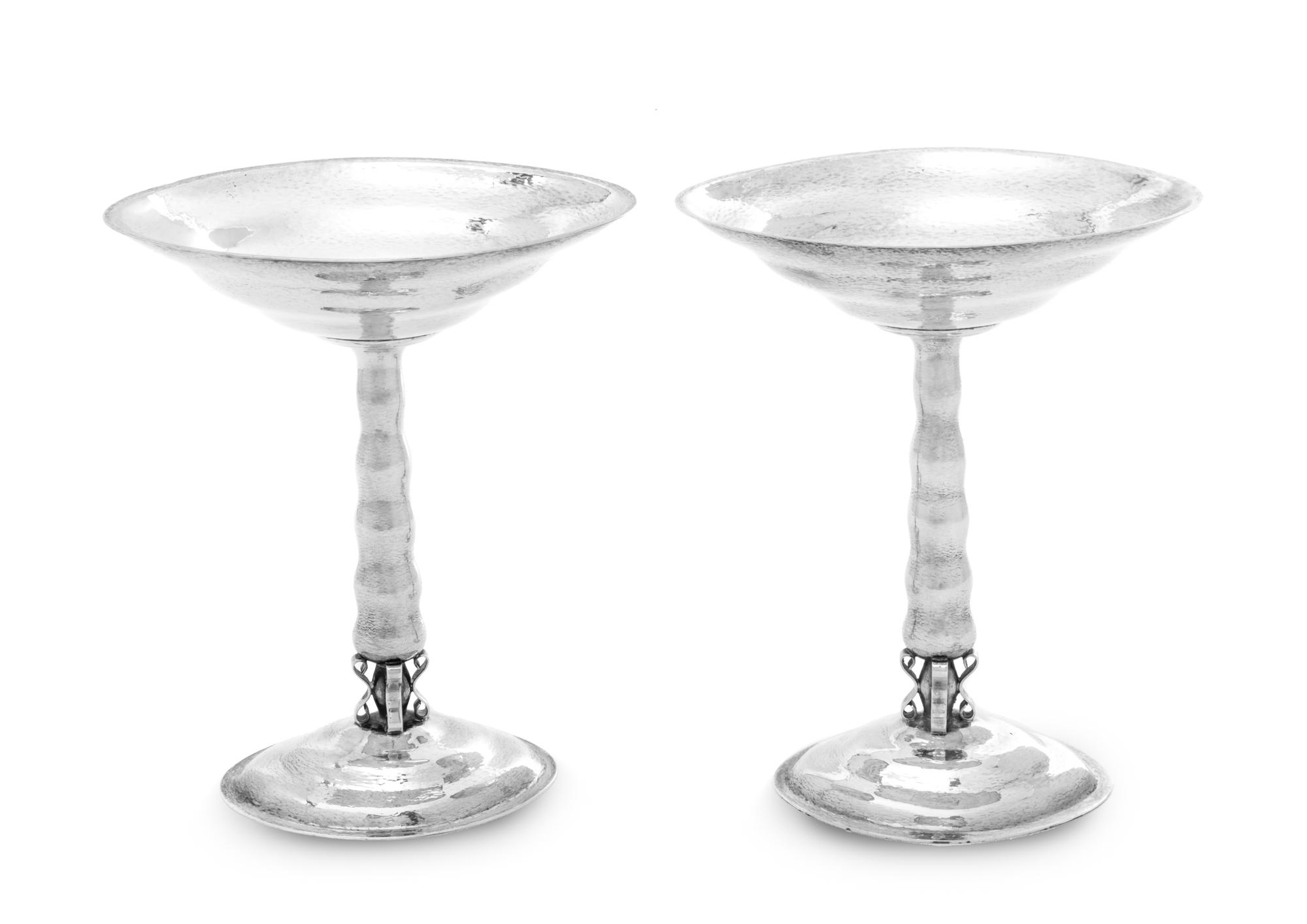 A Pair of American Silver Compotes