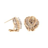 DIAMOND AND COLORED DIAMOND HEART EARCLIPS