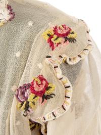 Three Dresses; One Printed Flower Dress, One White Dress, One Green Beaded Dress, 1920s*