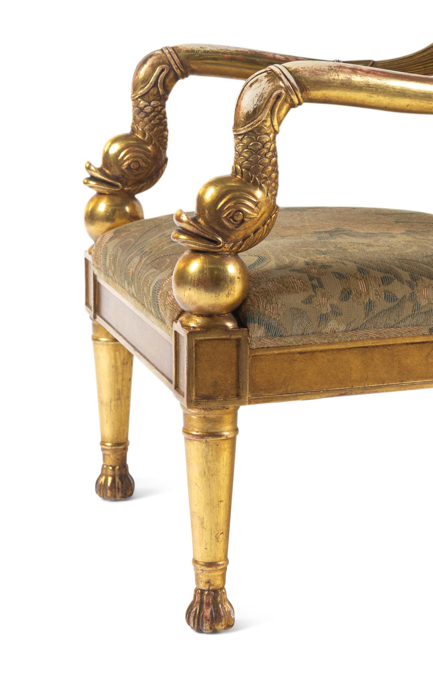 A Pair of Rose Tarlow Italian Neoclassical Style Giltwood Fauteuils