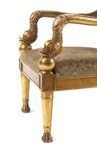 A Pair of Rose Tarlow Italian Neoclassical Style Giltwood Fauteuils