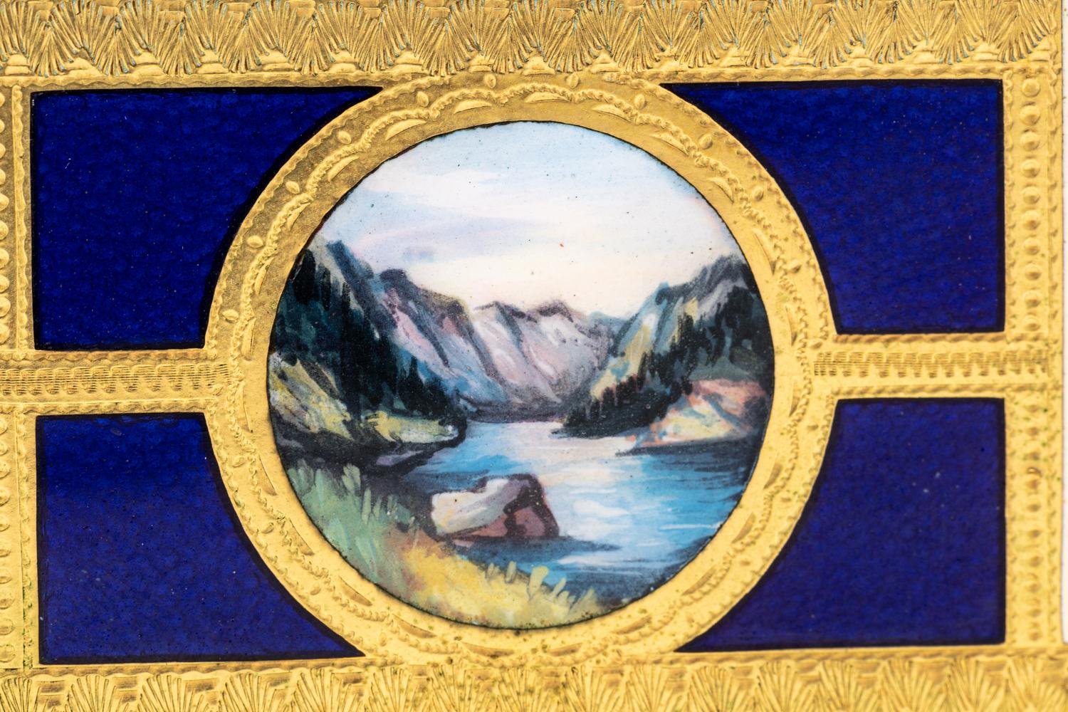 A German Hand-Painted Enamel Singing Bird Automaton Box