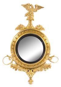 A Regency Giltwood Girandole Mirror Height 46 1/2 x width 30 1/2 inches. — CIRCA 1820