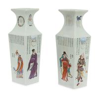 A Pair of Chinese Porcelain Square Baluster-Form Vases