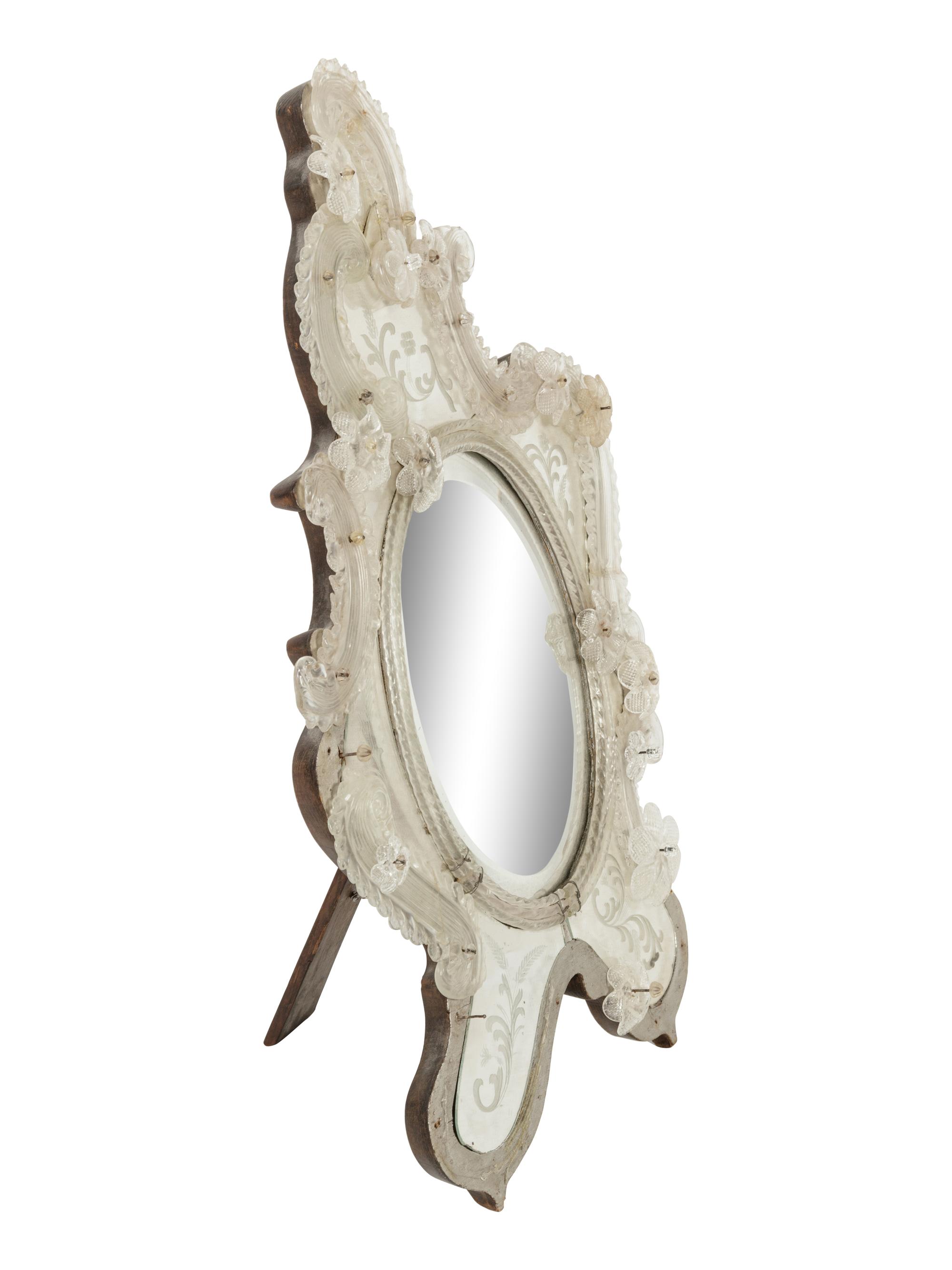A Venetian Etched Glass Mirror