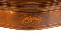 A Federal Style Eagle Inlaid Mahogany Serpentine Card Table