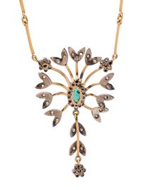 DIAMOND AND EMERALD NECKLACE
