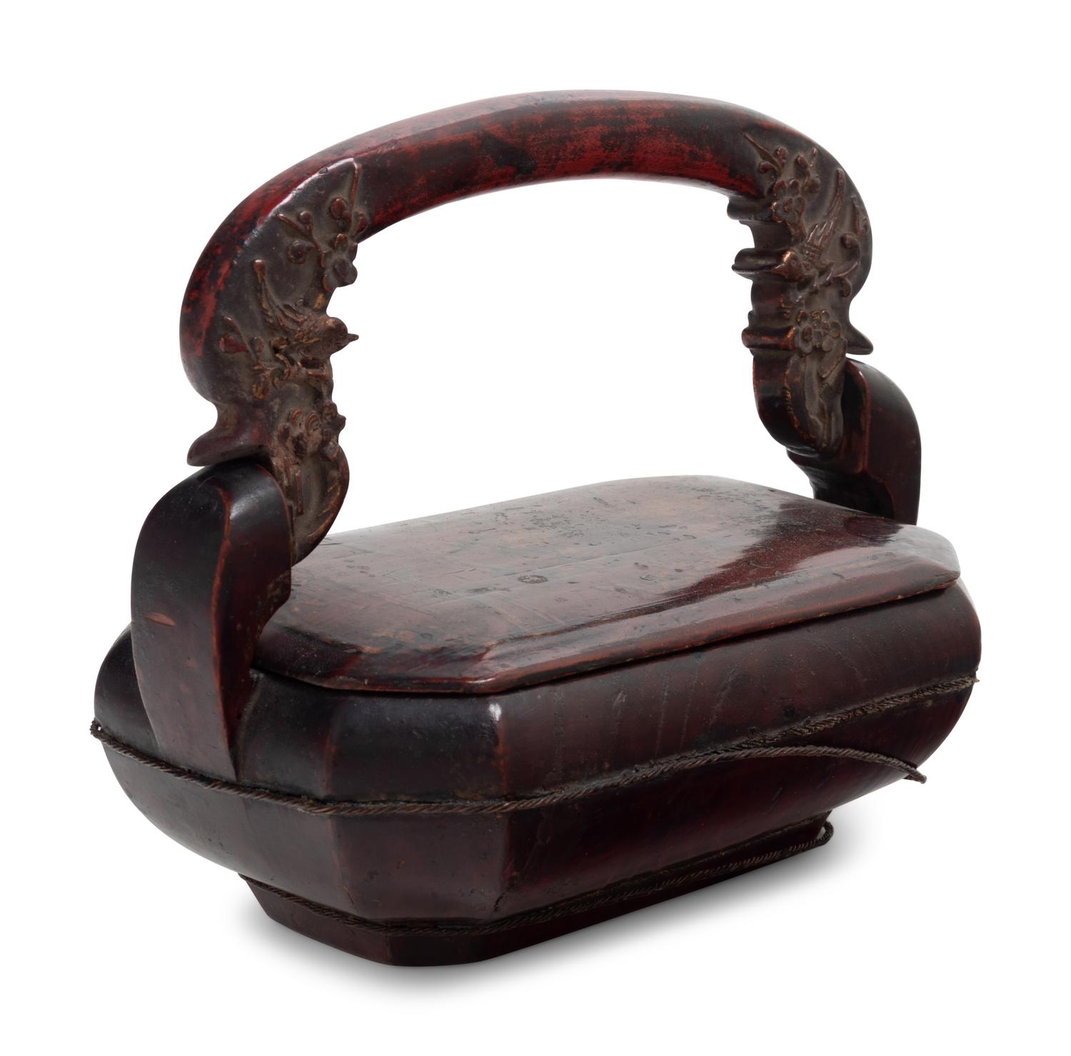 A Chinese Carved and Parcel Gilt Covered Box