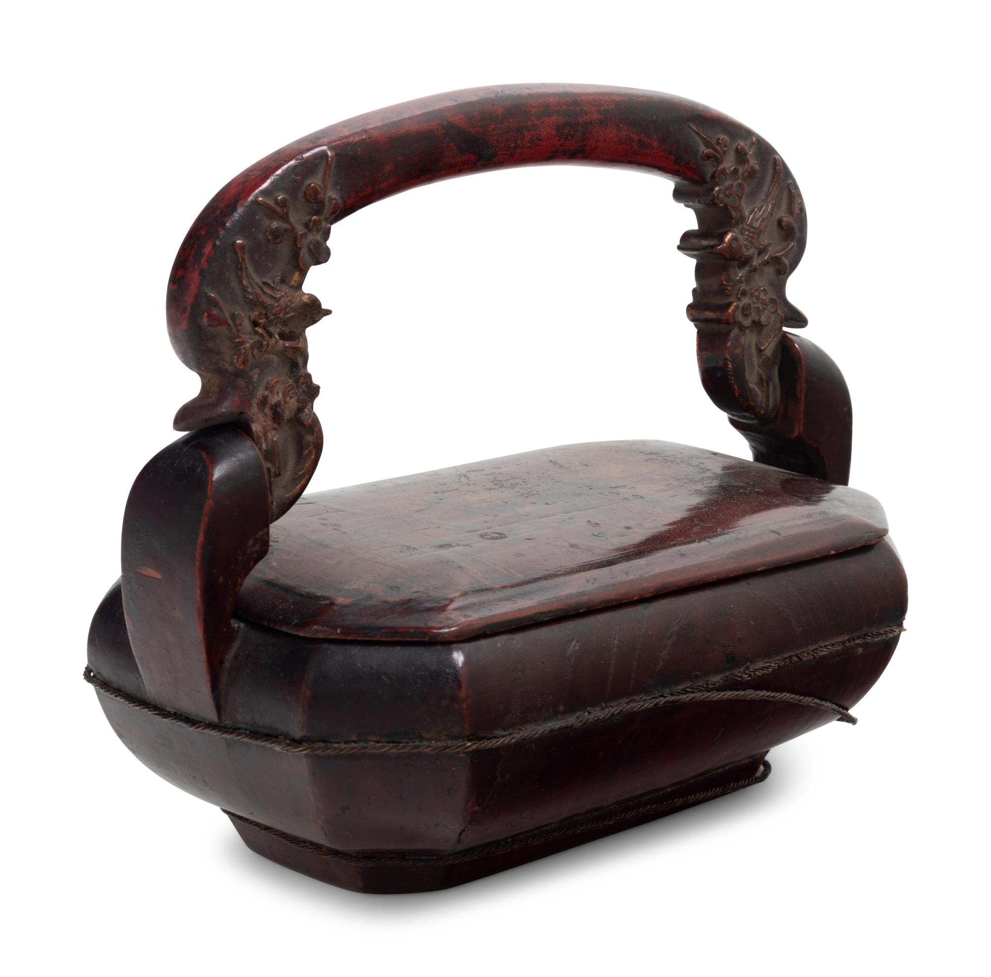 A Chinese Carved and Parcel Gilt Covered Box