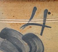 An L. K. Force Four-Gallon Cobalt Decorated Stoneware Crock
