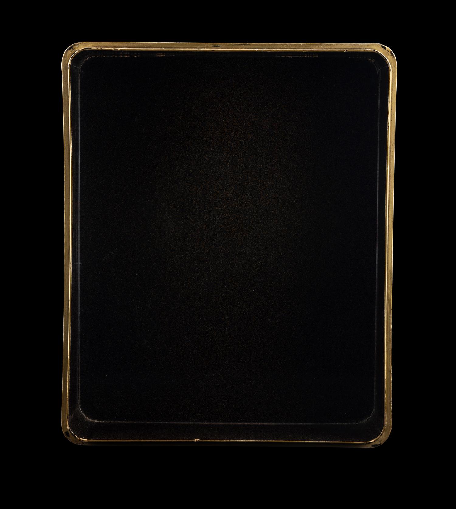 A Large Japanese Mother-of-Pearl Inlaid Gold and Black Lacquer Stationary Box and Cover, Bunko, Meiji Period 日本明治時代 蒔繪嵌螺鈿孔雀圖文箱