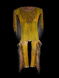 Kiowa Child's Beaded Hide Shirt and Leggings