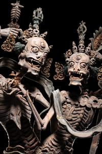 A Rare Tibetan Polychrome Wood Figure of Chitipati