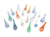 Eighteen Chinese Porcelain Spoons
