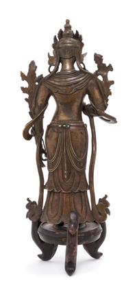 A Sino-Tibetan Bronze Figure of Avalokiteshvara Height overall 15 inches. — 18TH/19TH CENTURY