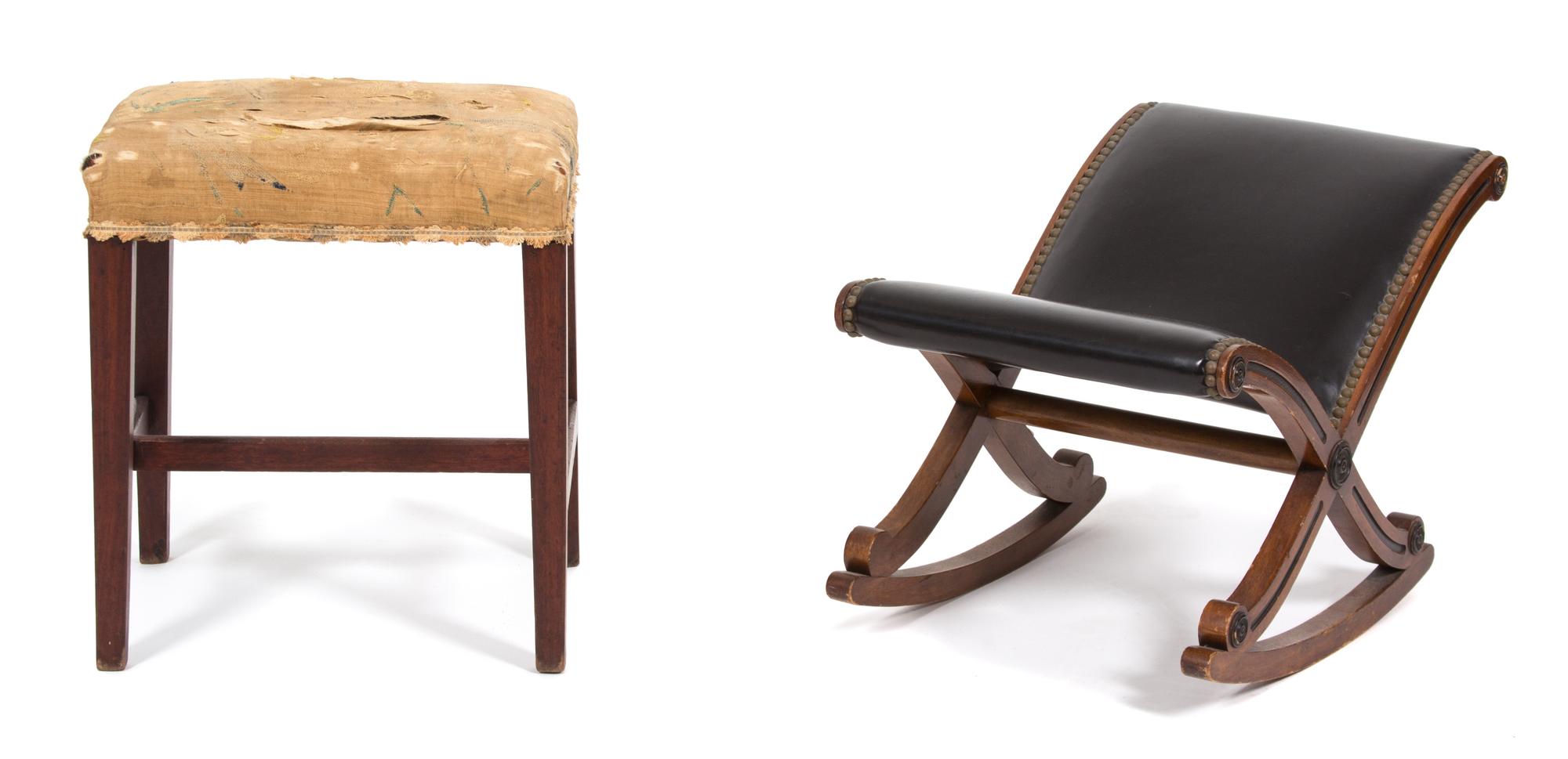 Two English Mahogany Stools — 19TH CENTURY