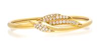 An 18 Karat Yellow Gold, Diamond and Ruby Swan Motif Bangle Bracelet, France, 11.00 dwts.