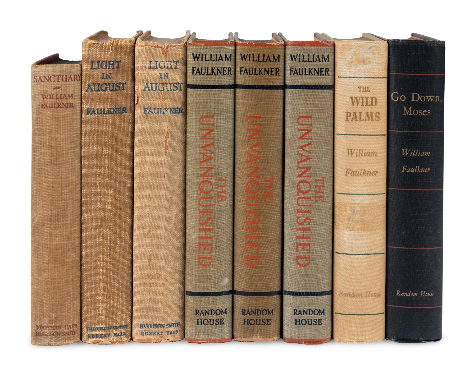 FAULKNER, William (1897-1962). A group of 8 FIRST EDITIONS, comprising: