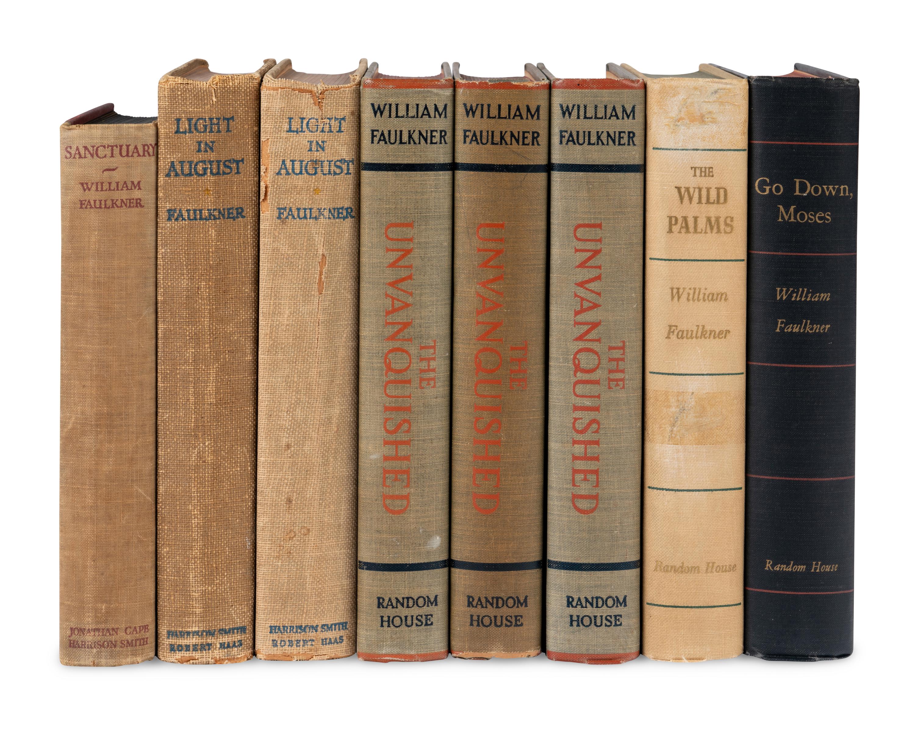 FAULKNER, William (1897-1962). A group of 8 FIRST EDITIONS, comprising: