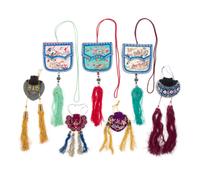 Seven Chinese Embroidered Silk Purses Length of largest 4 3/8 inches. — 19TH/EARLY 20TH CENTURY