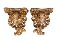 A Pair of George II Style Giltwood Wall Brackets