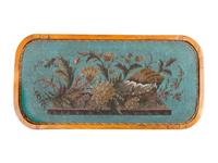 A Victorian Glass Beaded and Walnut Tea Tray — 19TH CENTURY