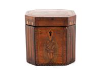 An English Inlaid and Veneered Tea Caddy