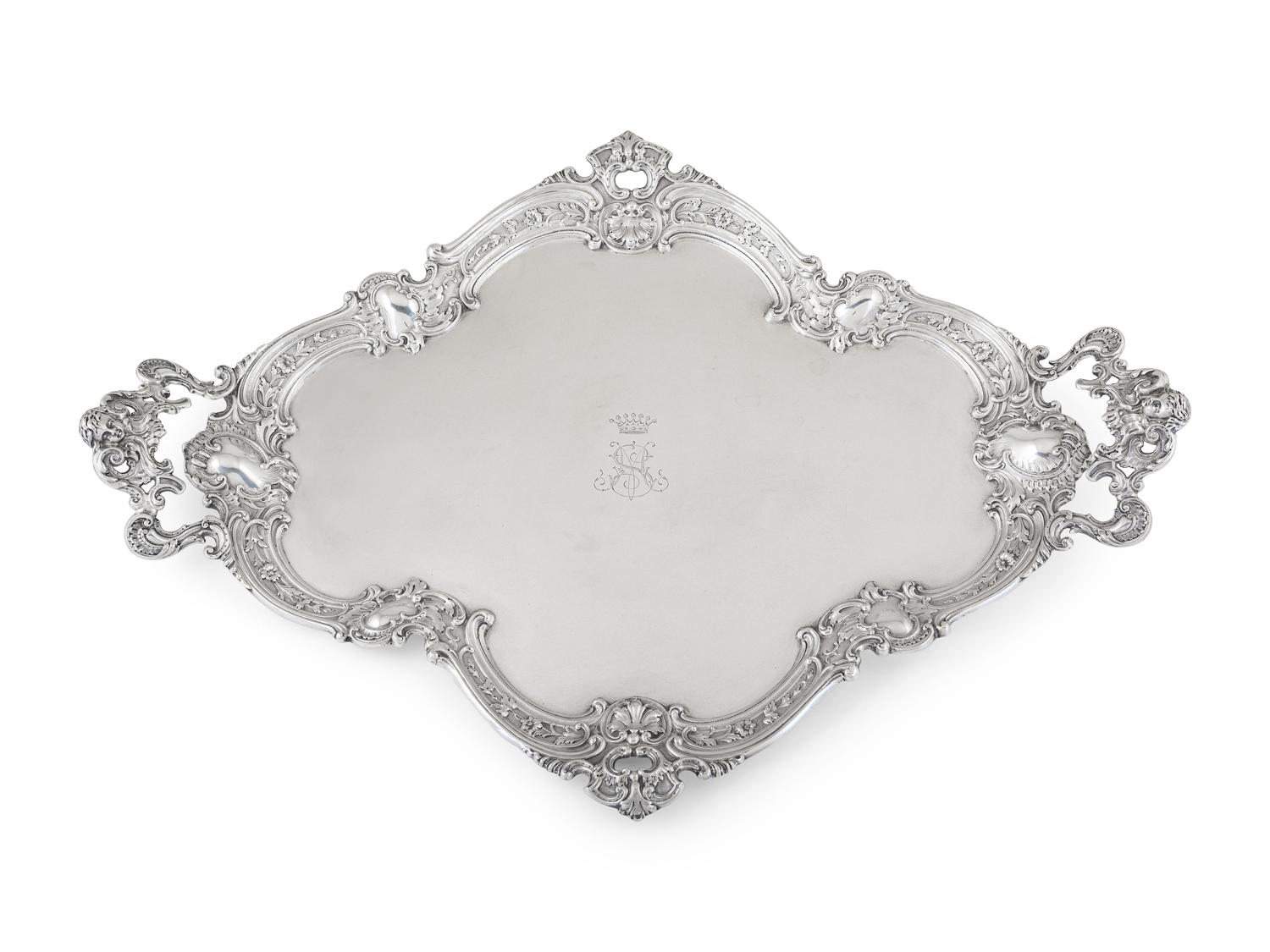 A German Rococo Style Silver Tray