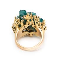 Synthetic Emerald and Diamond Ring
