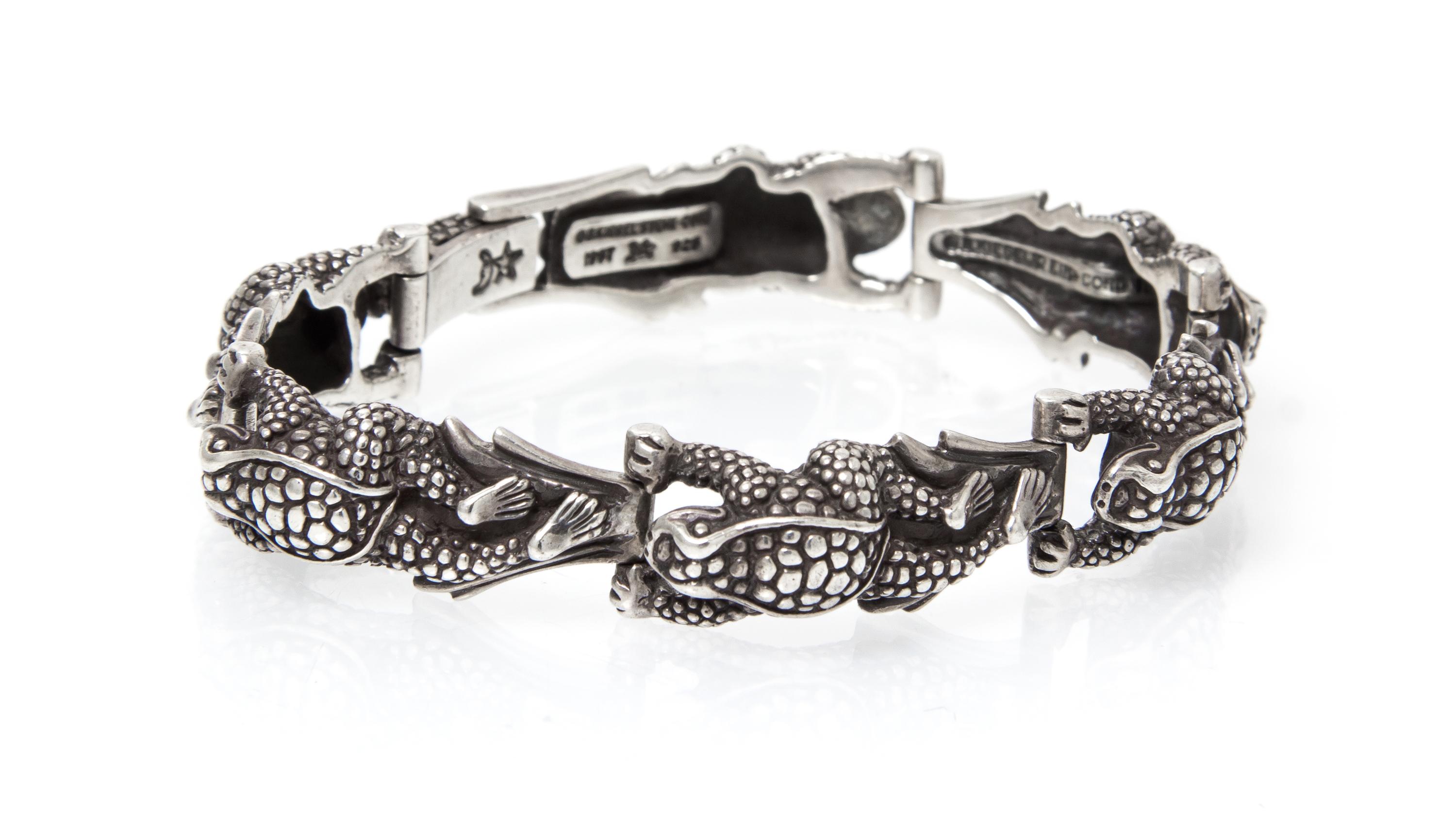 A Sterling Silver Frog Motif Bracelet, Kieselstein-Cord, 1997, 28.95 dwts.