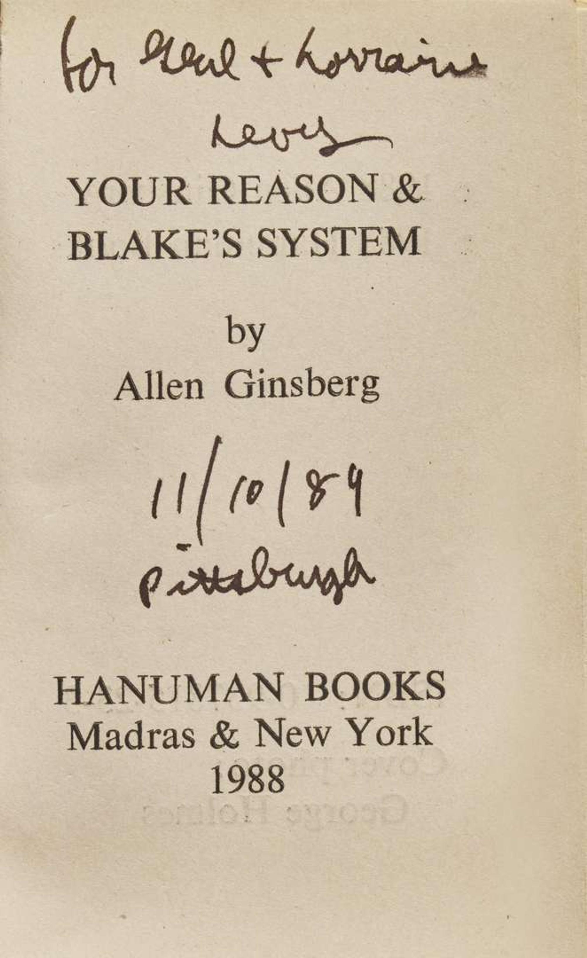 [Literature] [Ginsberg, Allen]: Archive of Books and Other Ephemera