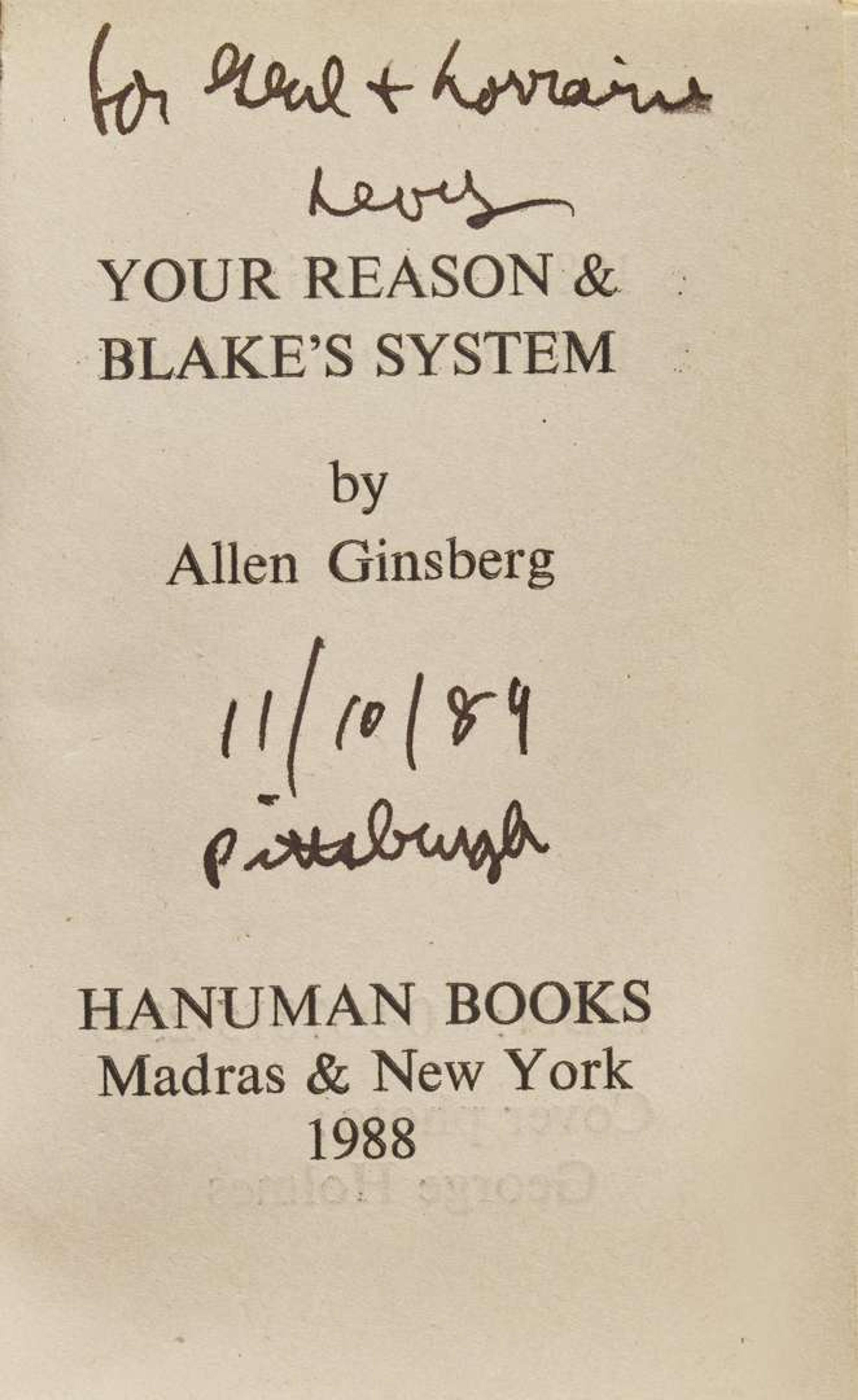 [Literature] [Ginsberg, Allen]: Archive of Books and Other Ephemera
