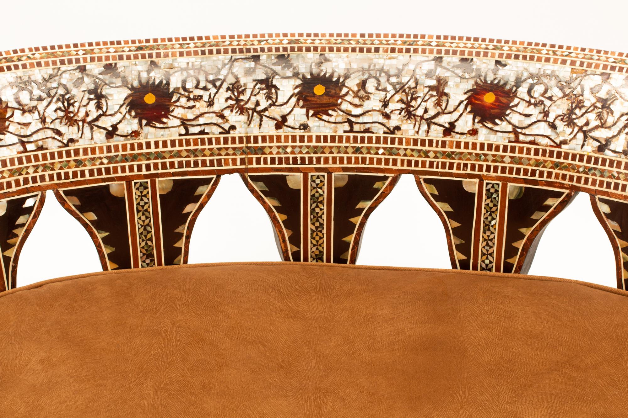 An Iberian Style Mother-of-Pearl Inlaid Seating Suite