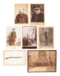 [MILITARIA]. 15 cabinet photographs of men in uniform, some armed.