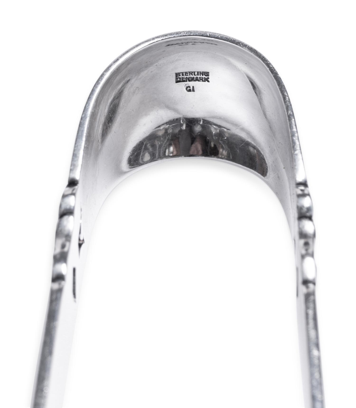 A Pair of Georg Jensen Silver Salad Tongs